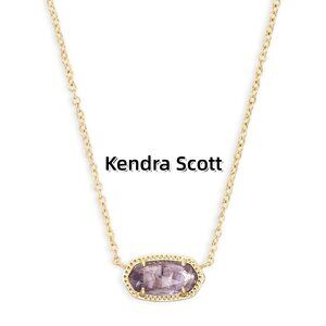 Elisa Gold Pendant Necklace in Amethyst